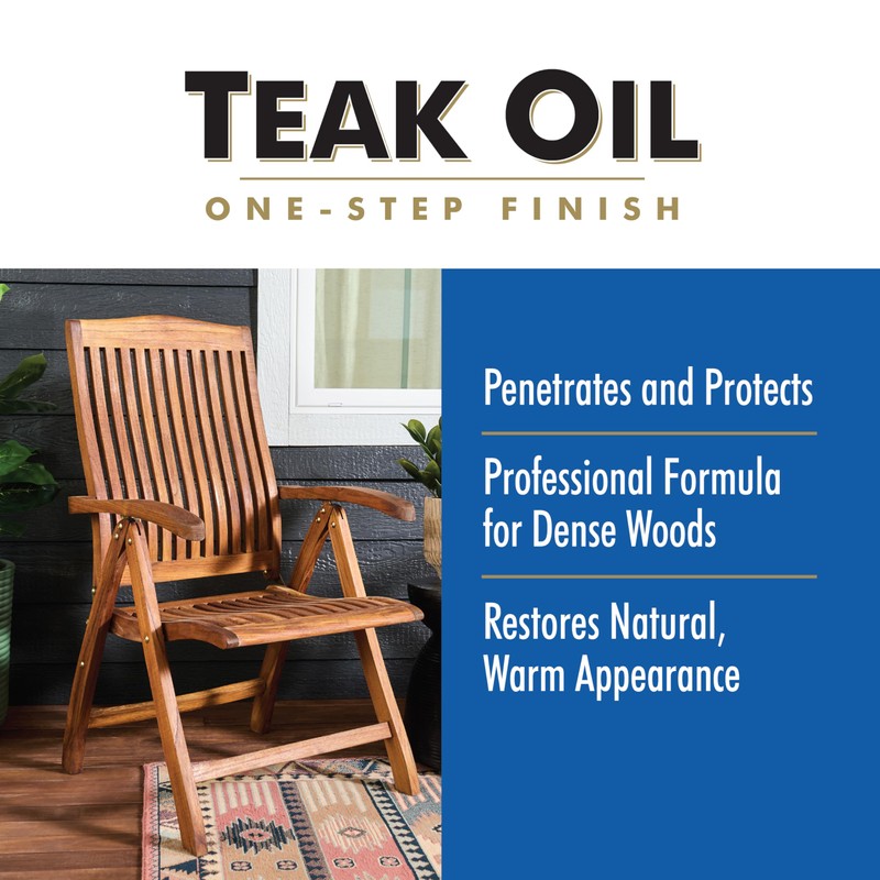 Watco Teak Oil Wood Finish, Gallon, Clear, 2 Pack