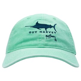 Guy Harvey Mens Solid Relaxed Hat with Patch, Turquoise Heather