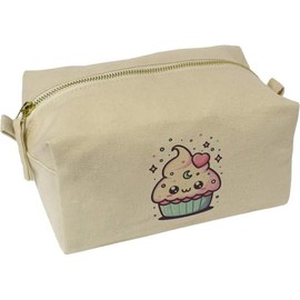 'Kawaii Cupcake' Canvas Wash Bag/Makeup Case (CS00036876)