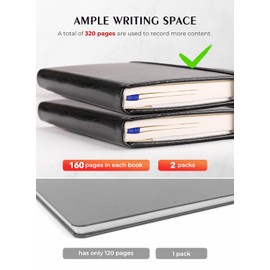 AISBUGUR Pocket Notebook, Small Notebook, 2-Pack Total 320 Pages,3.7" x 5.7" Pocket Notebook (2 Pack, Black1)