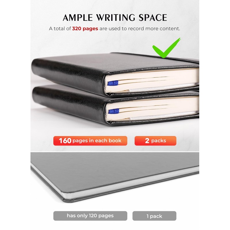 AISBUGUR Pocket Notebook, Small Notebook, 2-Pack Total 320 Pages,3.7" x