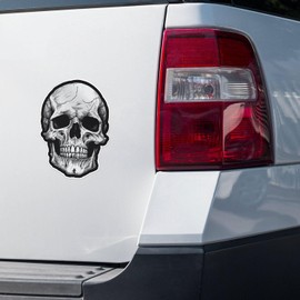 Black Skull Sticker - Waterproof Vinyl Decal for Car Bumper, Laptop, Water Bottle, Wall, and Window, Size - 3'' Longer Side