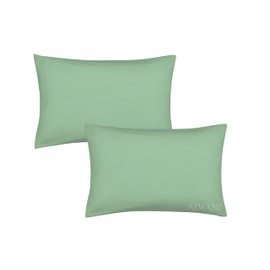 AIMANE® Percale Pair of Housewife Pillowcases 50 x 75 CM Polycotton Easy Care Plain Dyed Pillowcases Envelope Closure (Mint Green, Housewife Pillowcases)