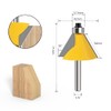WSOOX 5PCS Chamfer Router Bits with 1/4" Shank Bevel Edge