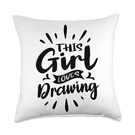 Drawing Apparel for Artists Sketching Pencil for Women Throw Pillow