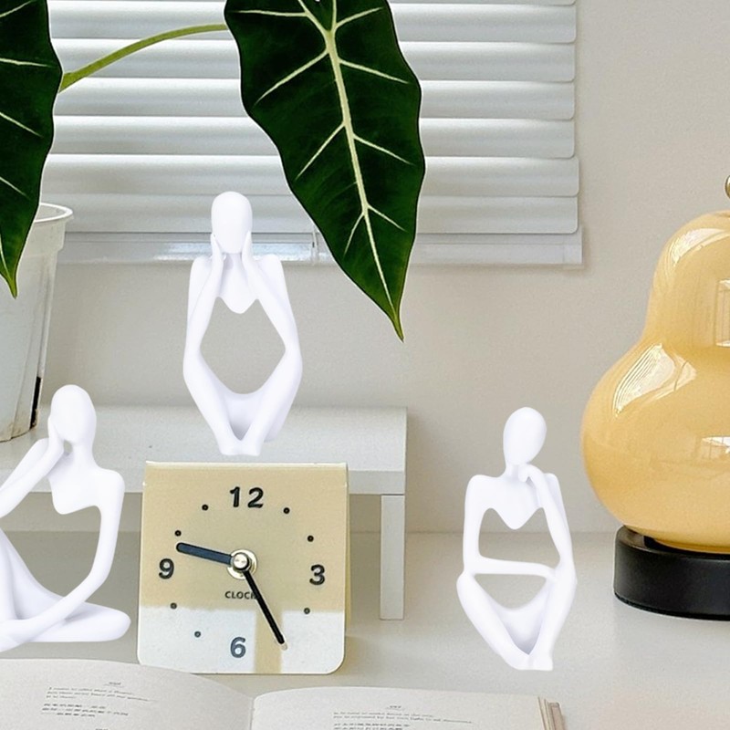 TenaLucy Pack of 3 Thinker Sculpture, Thinker Statue Modern Figures