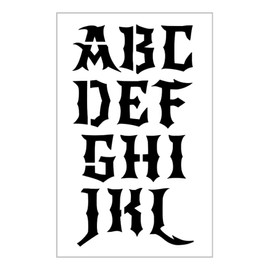 GOTHIC Alphabet Stencil 2 Inch Devil Dark Evil Goth Font Letters Uppercase Set S1216