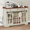 DWVO Farmhouse Wine Bar Cabinet with Power Outlet, 53" Farmhouse