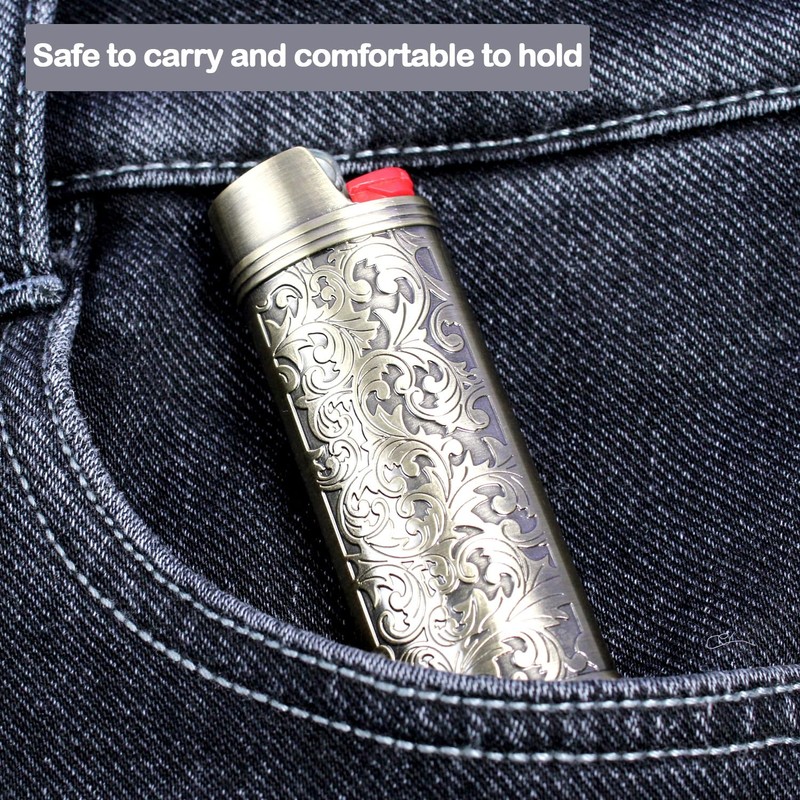 HUMWE 2 Pack Vintage Metal Lighter Case Cover Front Arabesque