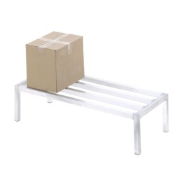 Channel ADE2048 Dunnage Rack, Tubular Style, Promo Series, Aluminum Construction, 48" W x 20" D x 12" H, 2000 lbs Distributed Weight Capacity, NSF, Made in USA, Lightweight