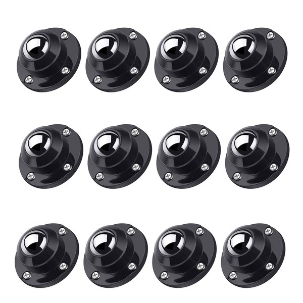 PlusRoc 12 Pack Self Adhesive Caster Wheels 1 Inch for