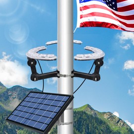 Flagpole Solar Light,3300lm 24 LEDs Super Bright Flag Pole Light Solar Powered,Adjustable Clamp Fits 2-6" Dia 15-40 Ft Outdoor Flag Poles