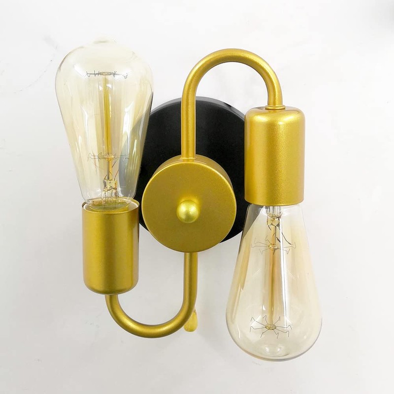 VinTopsh Pull Chain Switch Wall Sconces,2-Light Industrial Metal Wall Light