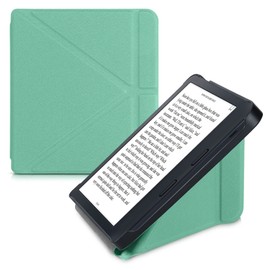 kwmobile Case Compatible with Kobo Libra 2 Case - Faux Leather Case - eReader Protective Case - Cover Mint Green