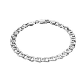 STERLL Mens Solid 925 Silver Bracelet Ideal Gift for Husband or Boyfriend with Jewellery Box, Sterling Silver, Without Stone