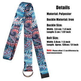 NVKIC Women's Web Belt with Double D-ring Buckles 1.5" Wide Vintage Colorful Printed Adjustable Casual Jeans Belts 51" Inch Long