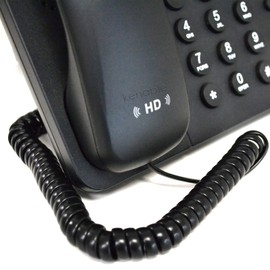 kenable Telephone Handset Coiled RJ10 Plug to RJ10 Plug Cable Lead Black 2m [2 metres]
