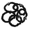 Baluue 5pcs Heart Charm Thick Elastic Hair Ties for No