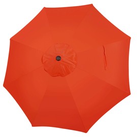 Blissun 9ft Patio Umbrella Replacement Canopy, Market Umbrella Top, Outdoor Table Umbrella Canopy for 8 Ribs, Canopy Only (Orange)