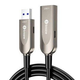 biaze Active Optical USB 3.0 Extension Cable Fiber Optic Type A Male to Female USB Extension Cord USB Extender 5Gbps Data Transfer for Webcam,Gamera, USB Hub, Keyboard, Hard Drive, Printer(130ft)