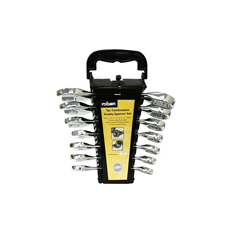 Rolson 46851 7 pc Stubby Combintaion Spanner Set