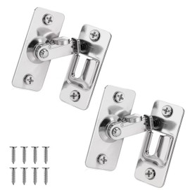 Stainless Steel Right Angle 90 Degree Door Buckle,Mini Size Door Lock,Outward Opening Door Security Lock,Protect Privacy - Security Door Latch,Heavy Duty Security Screen Door Latch (2, Sliver)