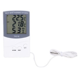 Zerodis Indoor/Outdoor Thermometer, Modern Table Thermometer, Hygrometer, Adjustable Degree with Probe, Indoor and Outdoor Temperature Sensor, Thermometer Monitor