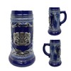 .6 Liter Cobalt Blue Ceramic Stein Mug with Bayern Germany