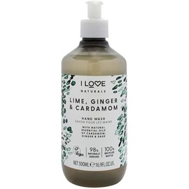I Love Naturals Lime, Ginger and Cardamom Hand Wash - Hydrating Hand Soap with Essential Oils - Skin-Smoothing Formula - Plant-Based Cleansers - 16.9 oz