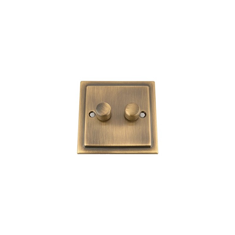 Light Dimmer Switch 2 Gang 2 Way 10 Amp -