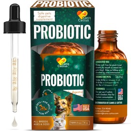 Canis&Cattus Probiotics for Dogs – Liquid Dog Probiotic Supplement with Digestive Enzymes – Gut Balance & Daily Digestive Support Drops for Puppies, Adults & Seniors – 2 oz