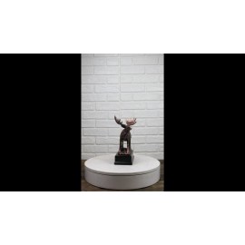 The Emperor Wild Elk Bull Moose Statue Bronze Electroplated Figurine With Base