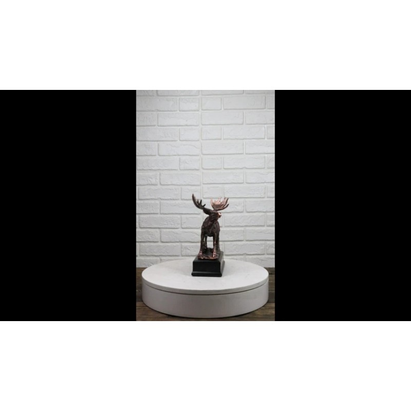 The Emperor Wild Elk Bull Moose Statue Bronze Electroplated Figurine