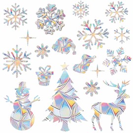 HIMKI Anti-Collision Window Stickers, 3 Sheets, Winter Stickers, Christmas Window Pictures, Snowflakes, Bird Protection, Window Stickers for Glass Panes, Protection Birds from Glass Collisions (A - 39