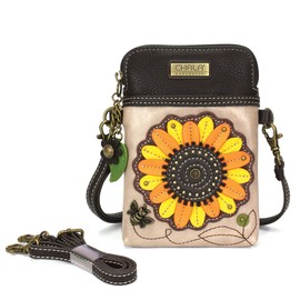 Chala Group Chala Handbags Convertible Mini Backpack Purse and Double Fold Wallet Bundle, Multi-Color (Sunflower Backpack and Sunflower Cellphone Purse Combo)