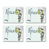 BleuReign(TM) Detailed Africa Map Set of 4 Square Coasters