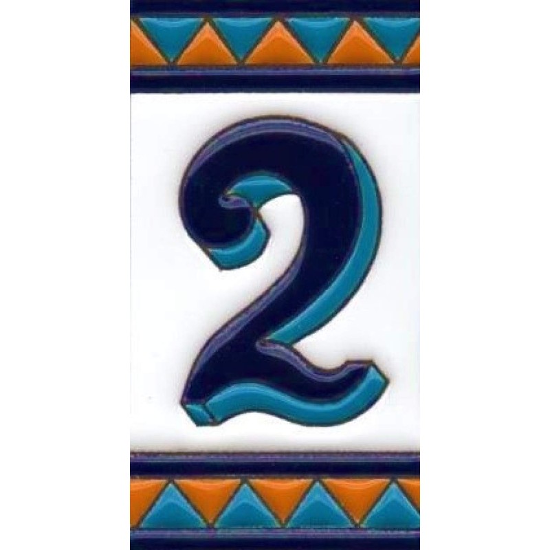 House Numbers Ceramic Tiles, Letters & Frames, Spanish Orange &