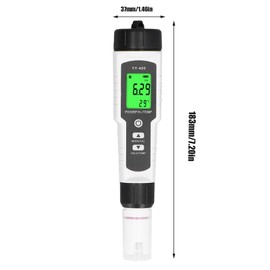 Digital Water Tester, 4 in 1 Multifunction IP67 Hydrogen Water Tester Waterproof PH H2 ORP Temperature Water Quality Meter with Backlight