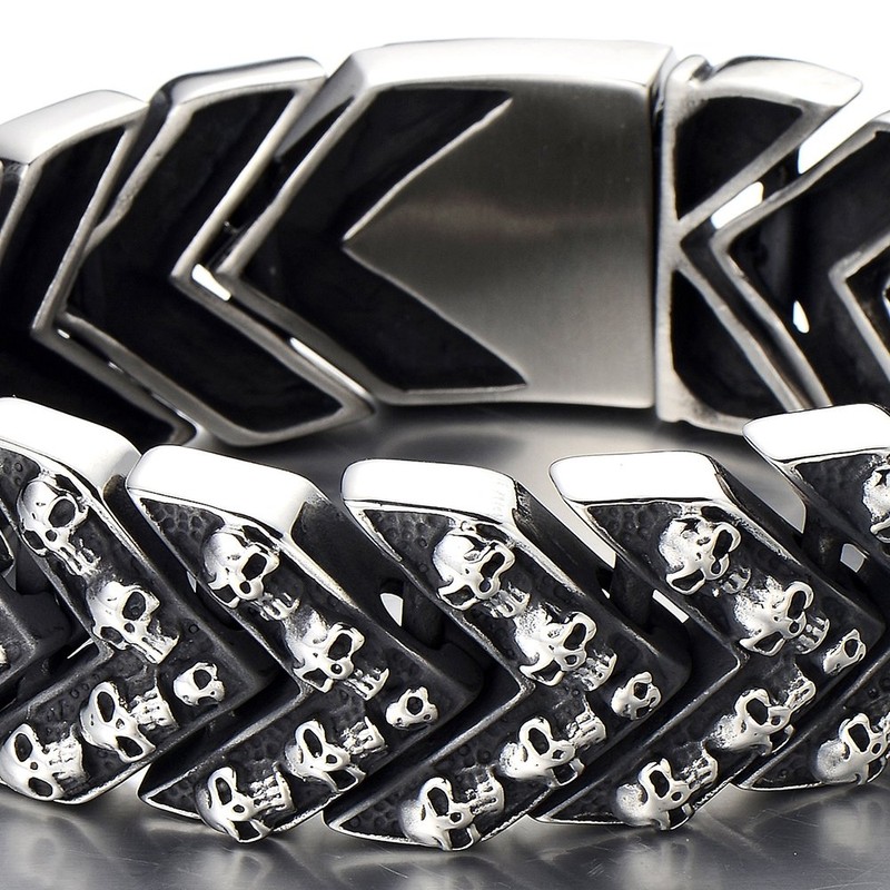 COOLSTEELANDBEYOND Gothic Retro Style Mens Large Stainless Steel Link Chain