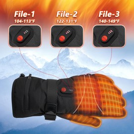 RNSSEZ Heated Gloves for Men, Rechargeable Battery Waterproof & Windproof Thermal Touchscreen Winter Gloves for Riding Skiing Skating Hiking