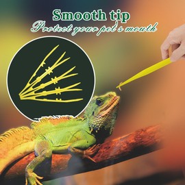 haizusai 4-Pack Reptile Feeding Tongs Set - Hygienic Anti-Slip Yellow Tweezers for Bearded Dragons, Lizards, Snakes, Aquariums & Small Animals(Three Colors to Choose from, 18cm)