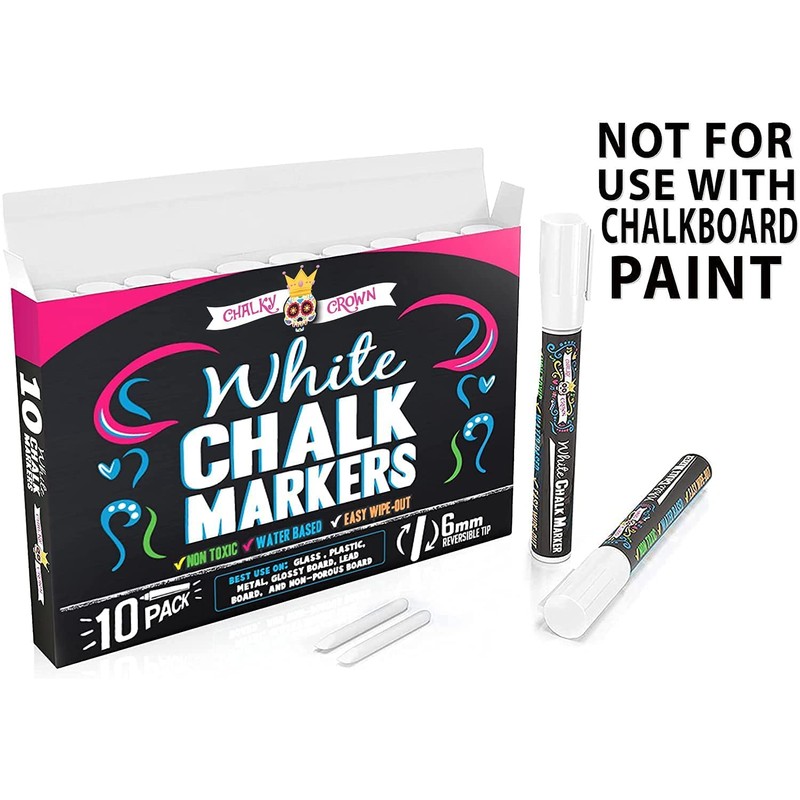 CHALKY CROWN Liquid Chalk Marker Pen - White Dry Erase