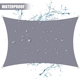 Neween Shade Sails, Waterproof Sun Shade Sail Rectangle UV Block Canopy Sun Shade for Outdoor Patio and Garden, Yard Activities (13'x20', Light Grey)