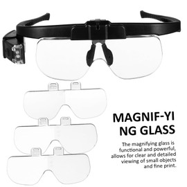 Operitacx Illuminated Magnifier Wipes Suction Strong Magnifying Eye Loupe Magnifier Hands Magnifying with Light Hands Reading Magnifying Wearable Magnifier