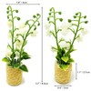 PrettyLife 2Pieces Miniature Potted Plants Flowers Artificial Lily of The
