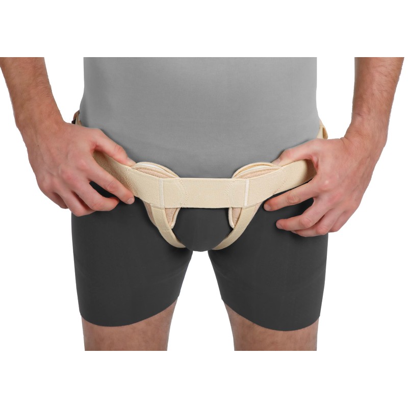 Movibrace Inguinal Groin Hernia Belt Beige (Medium, Double)