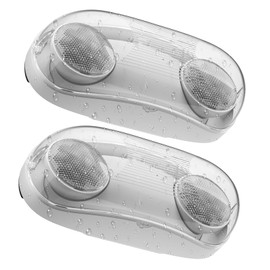 Spectsun 2 Packs Outdoor Emergency Light with Battery Backup, Exterior Emergency Exit Lights Hardwired, Wet Location LED Egress Lights, Waterproof Commercial Lighting Fixture, 120-347V, UL Listed.