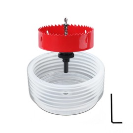 2 PCS 4.3 inches (110 mm) Hole Saw 4.9 inches (125 mm) Dust Cover, Electric Drill, For Wood, Thin Metal Plates, Iron, Aluminum Plasterboard, Plastic, PVC, DIY Hole Cutter