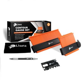 Lionz Contour Gauge with Lock, Mechanical pencil, and multifunction Tool 5+10 Inch, Super Gauge Shape and Outline tool to Copy Angles and Odd Shapes - Gift for Men, Handyman, DIY, Construction.