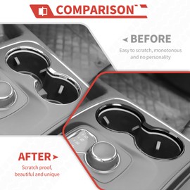 Amayum for Dodge Durango Front Cup Holder Frame Water Cup Holder Gear Shift Console Drink Holder Cover Interior Accessories Fit for Dodge Durango 2011+